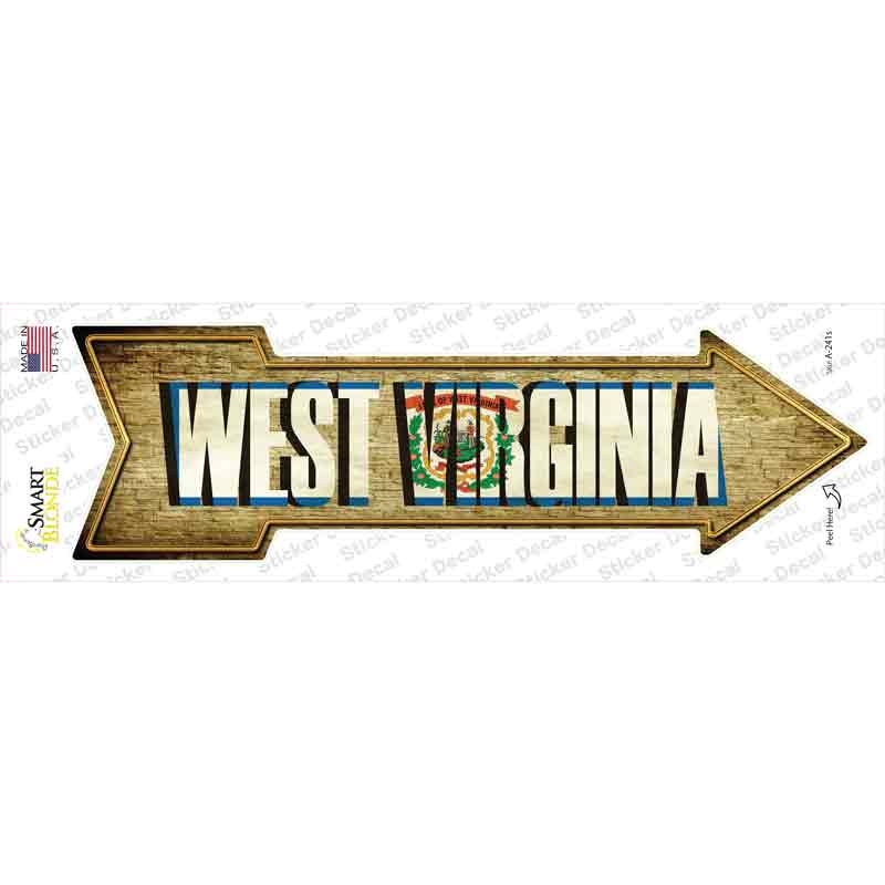 A-241s-M West Virginia Novelty Arrow Sticker Decal - Medium
