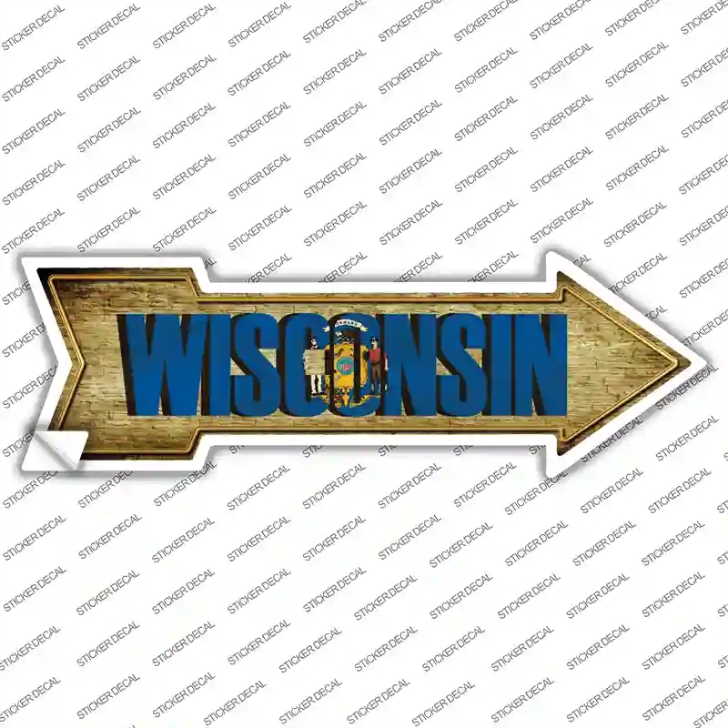 A-242s-S Wisconsin Novelty Arrow Sticker Decal - Small
