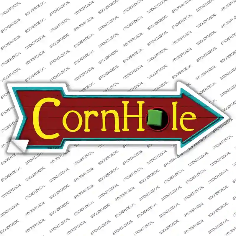 A-246s-L Corn Hole Novelty Arrow Sticker Decal - Large