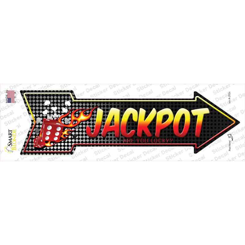 A-252s-M Jackpot Novelty Arrow Sticker Decal - Medium