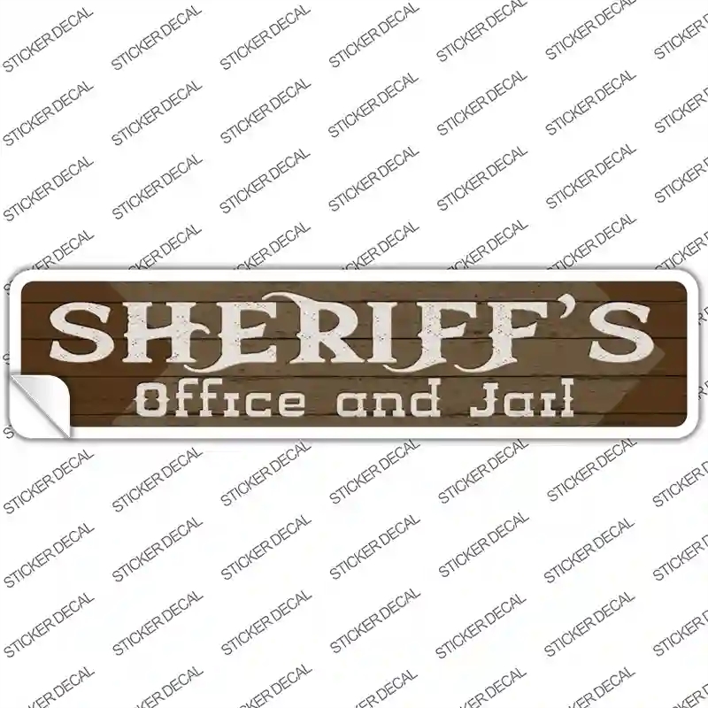 K-1626s-S Sheriffs Office & Jail Brown Novelty Narrow Sticker Decal - Small