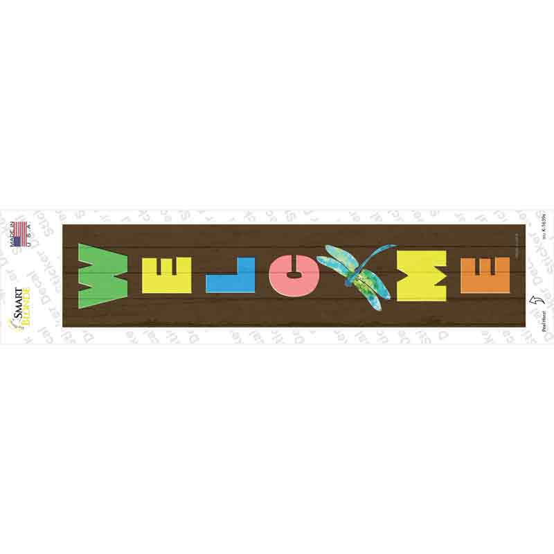 K-1639s-M Welcome Dragon Fly Novelty Narrow Sticker Decal - Medium