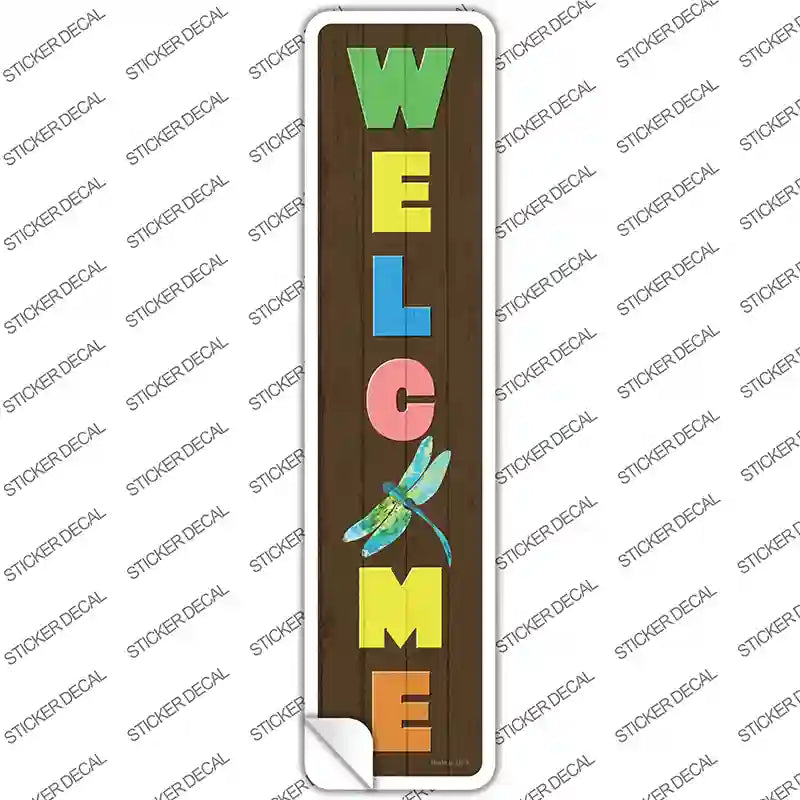 K-1639s-S Welcome Dragon Fly Novelty Narrow Sticker Decal - Small