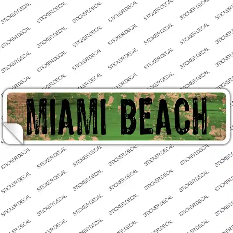 K-1418s-L Miami Beach Novelty Narrow Sticker Decal - Large