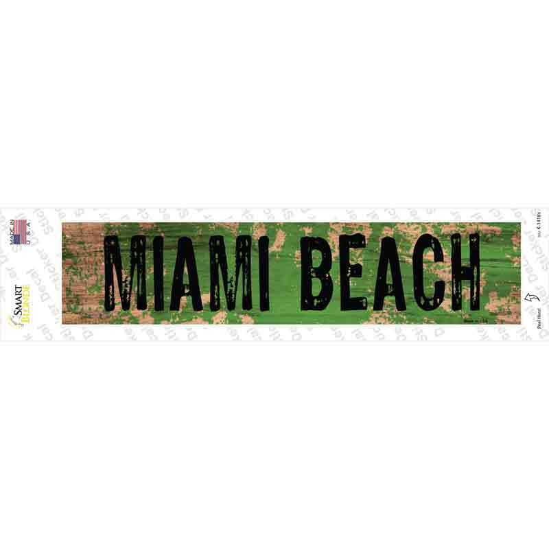 K-1418s-M Miami Beach Novelty Narrow Sticker Decal - Medium
