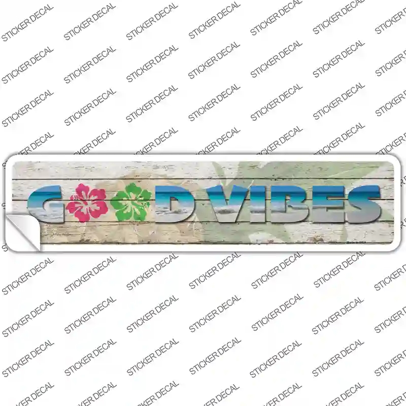 K-1443s-S Good Vibes Novelty Narrow Sticker Decal - Small