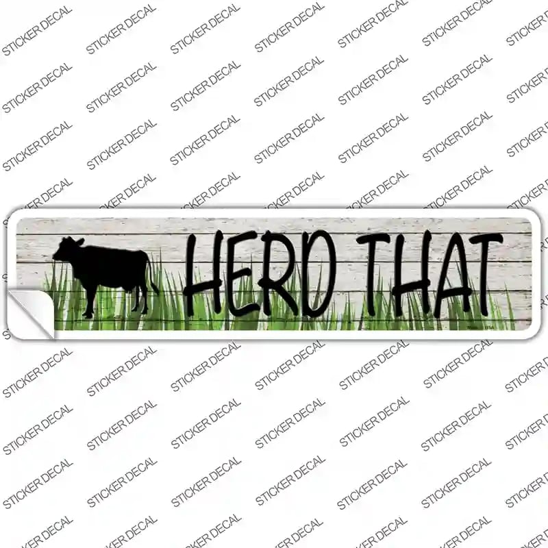 K-1473s-L Herd That Cow Novelty Narrow Sticker Decal - Large