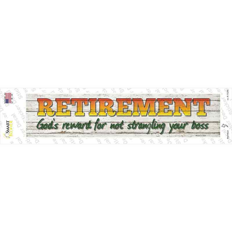 K-1529s-M Retirement Novelty Narrow Sticker Decal - Medium