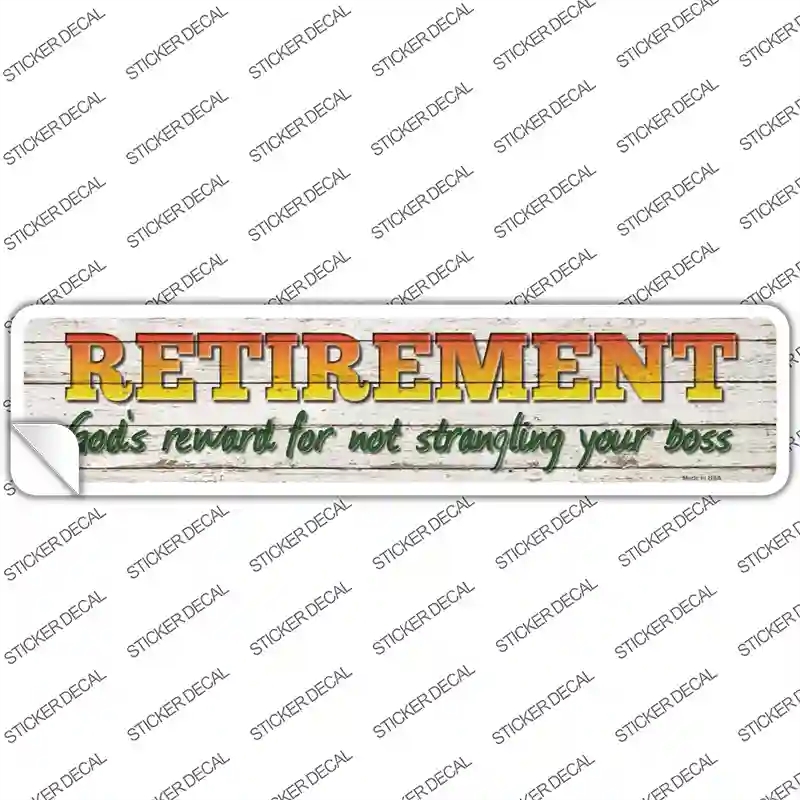 K-1529s-S Retirement Novelty Narrow Sticker Decal - Small