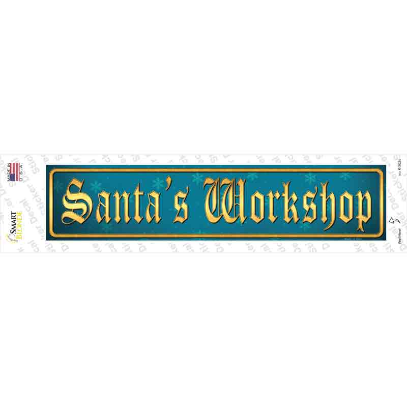 K-502s-M Santas Workshop Novelty Narrow Sticker Decal - Medium