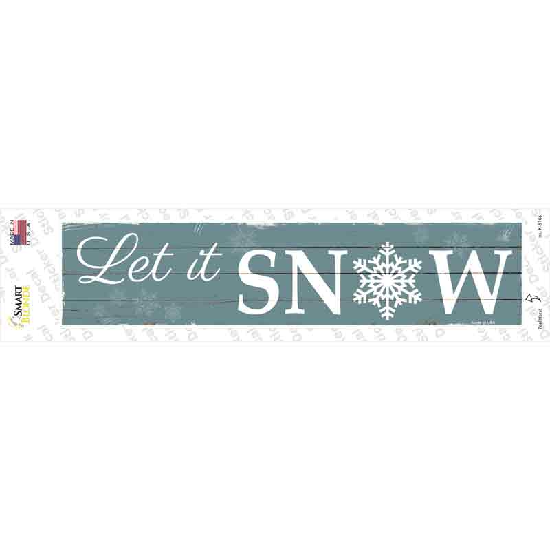 K-516s-M Let It Snow Blue Novelty Narrow Sticker Decal - Medium
