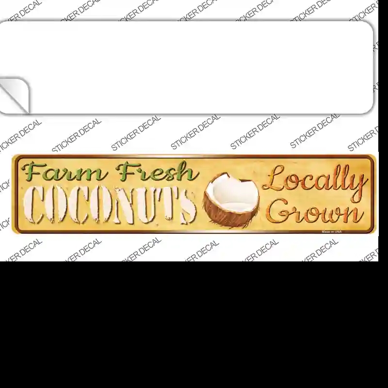 K-710s-S Farm Fresh Coconuts Novelty Narrow Sticker Decal - Small
