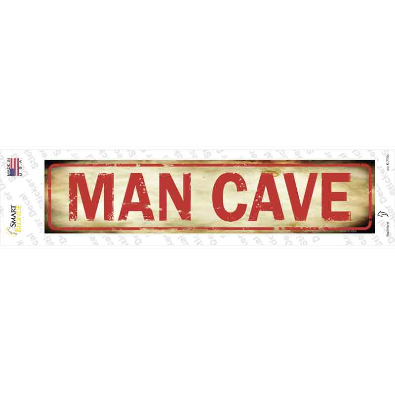K-715s-M Man Cave Novelty Narrow Sticker Decal - Medium