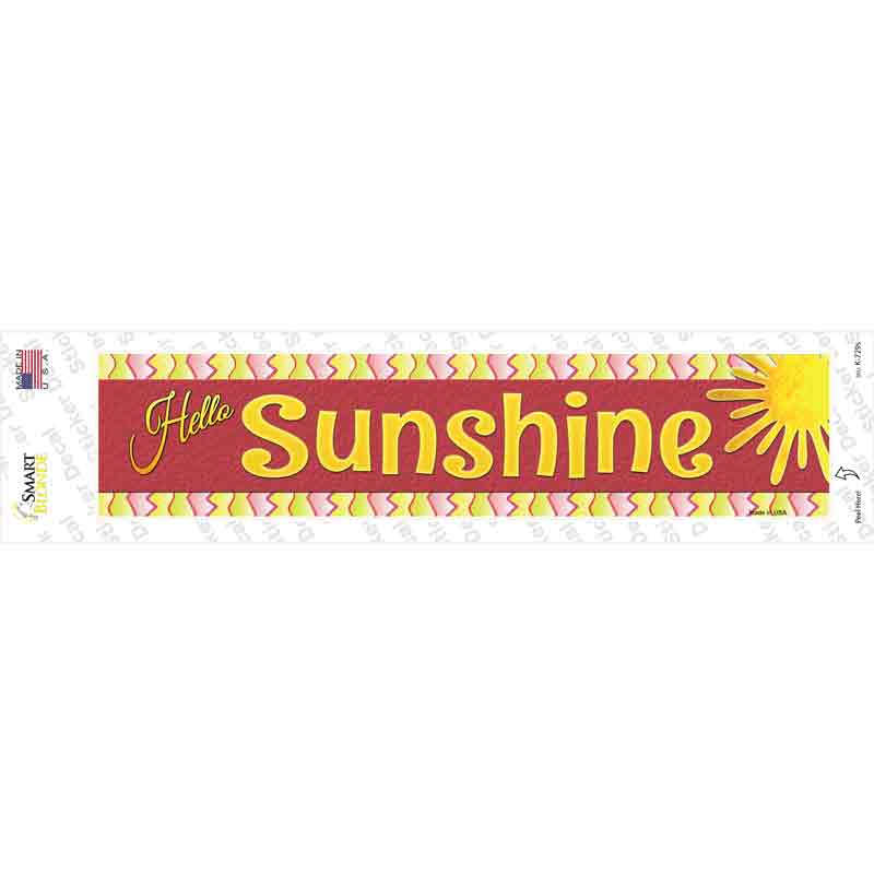 K-729s-M Hello Sunshine Pink Novelty Narrow Sticker Decal - Medium