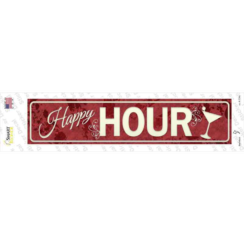 K-734s-M Happy Hour Novelty Narrow Sticker Decal - Medium