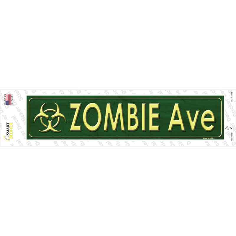 K-355s-M Zombie Ave Novelty Narrow Sticker Decal - Medium