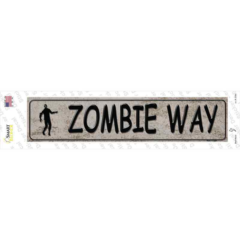 K-356s-M Zombie Way Brown Novelty Narrow Sticker Decal - Medium