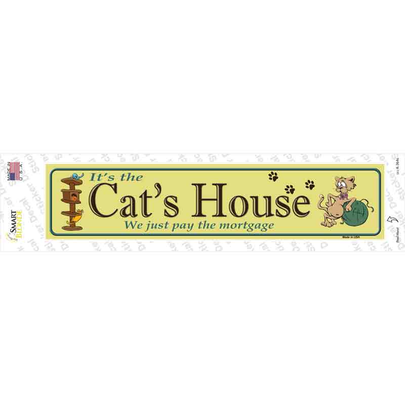 K-364s-M Cats House Novelty Narrow Sticker Decal - Medium