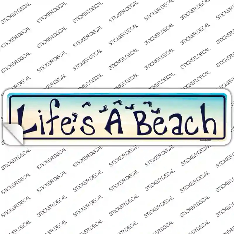 K-396s-L Lifes A Beach Novelty Narrow Sticker Decal - Large