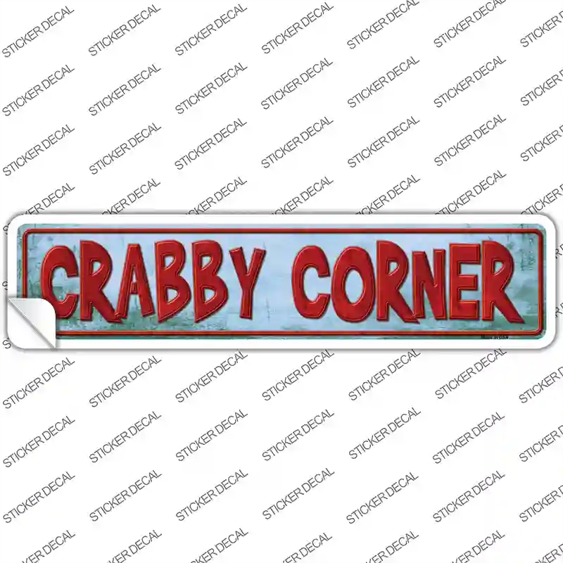 K-414s-L Crabby Corner Novelty Narrow Sticker Decal - Large