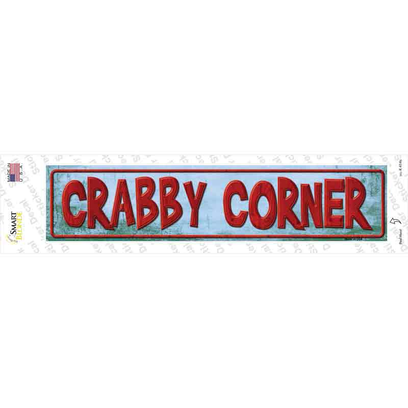 K-414s-M Crabby Corner Novelty Narrow Sticker Decal - Medium