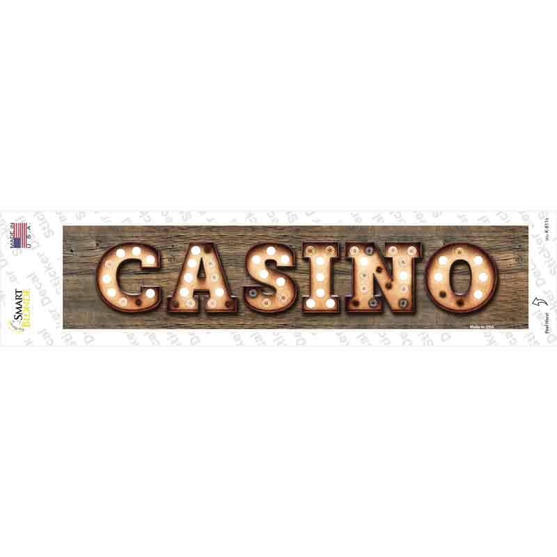 K-811s-M Casino Bulb Lettering Novelty Narrow Sticker Decal - Medium