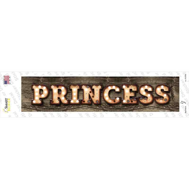 K-818s-M Princess Bulb Lettering Novelty Narrow Sticker Decal - Medium