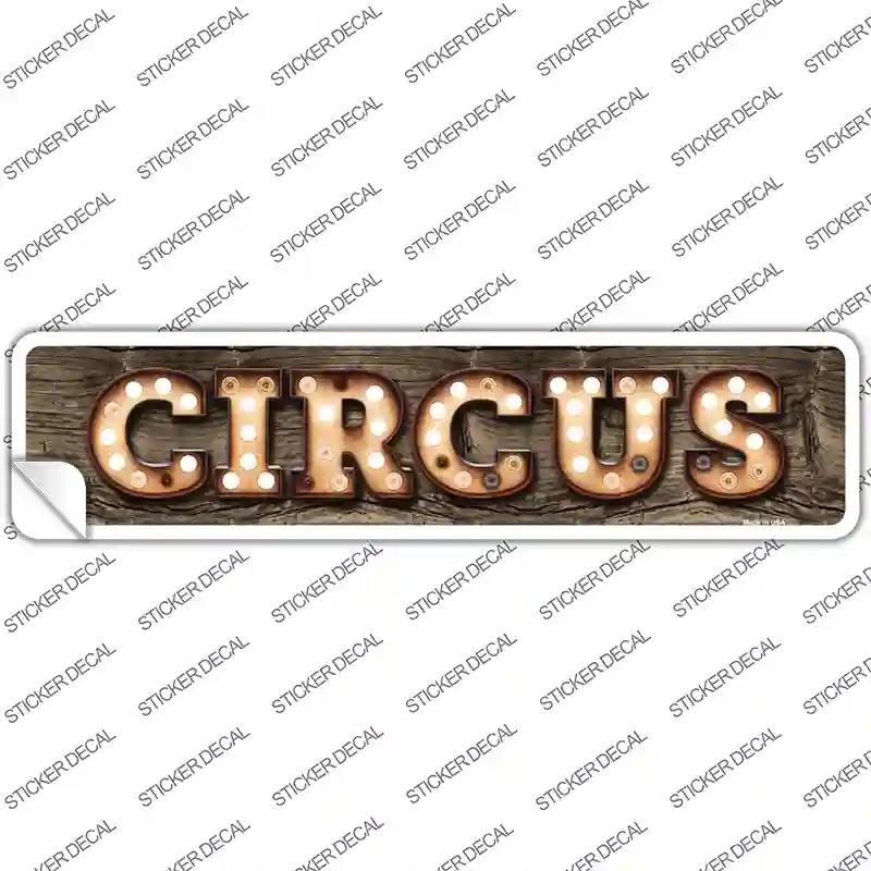 K-827s-L Circus Bulb Lettering Novelty Narrow Sticker Decal - Large
