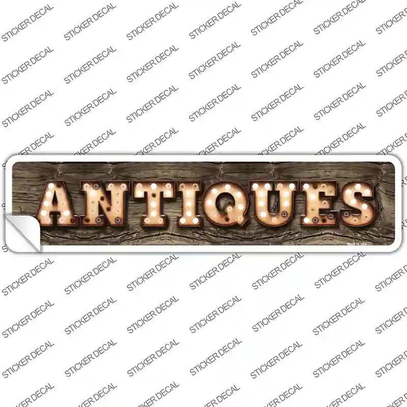 K-829s-L Antiques Bulb Lettering Novelty Narrow Sticker Decal - Large