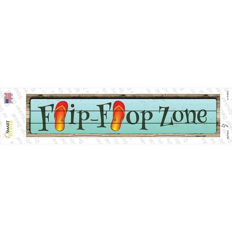 K-843s-M Orange Flip Flop Zone Novelty Narrow Sticker Decal - Medium