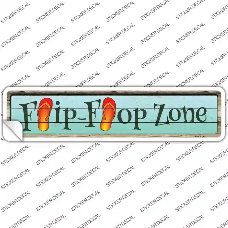K-843s-S Orange Flip Flop Zone Novelty Narrow Sticker Decal - Small