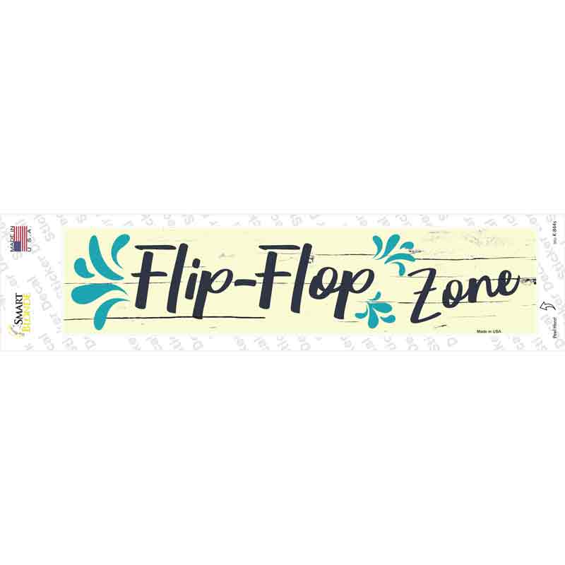 K-844s-M Blue Flip Flop Zone Novelty Narrow Sticker Decal - Medium