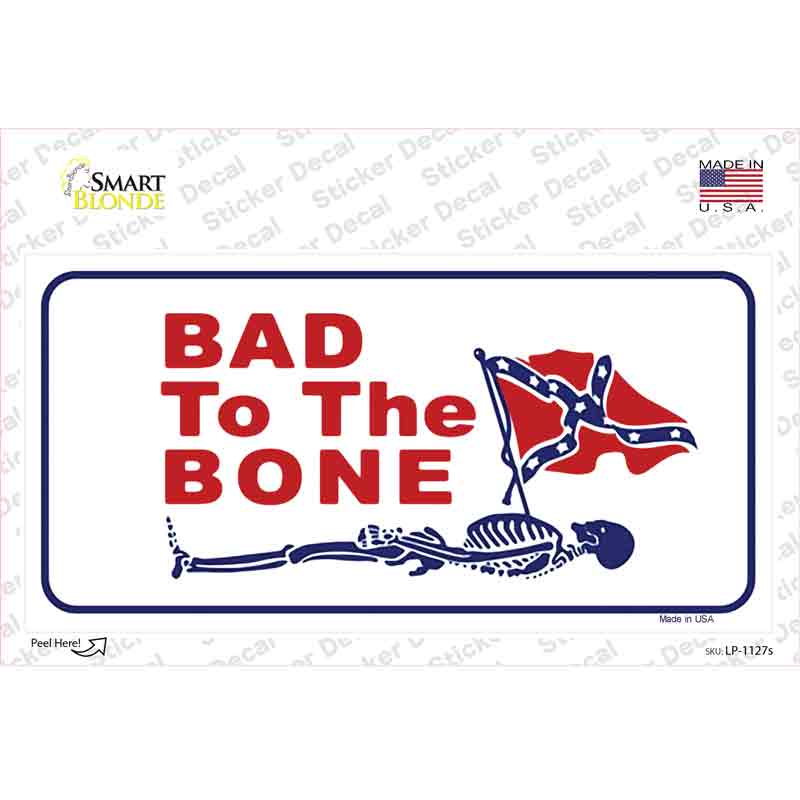 LP-1127s-M Bad to the Bone Novelty Sticker Decal - Medium