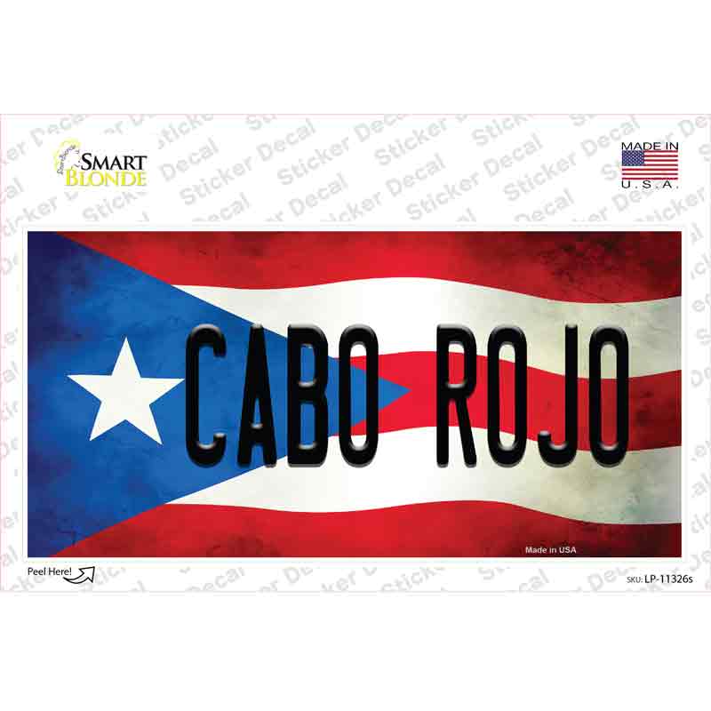 LP-11326s-M Cabo Rojo Puerto Rico Flag Novelty Sticker Decal - Medium