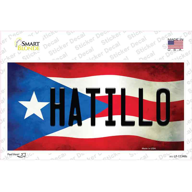 LP-11348s-M Hatillo Puerto Rico Flag Novelty Sticker Decal - Medium