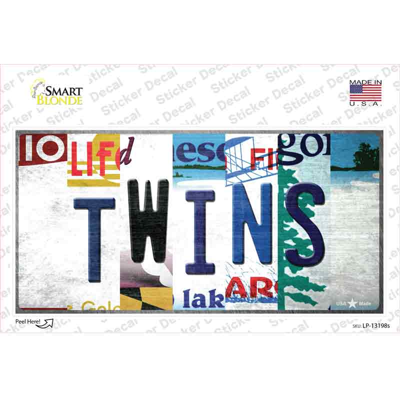 LP-13198s-M Twins Strip Art Novelty Sticker Decal - Medium