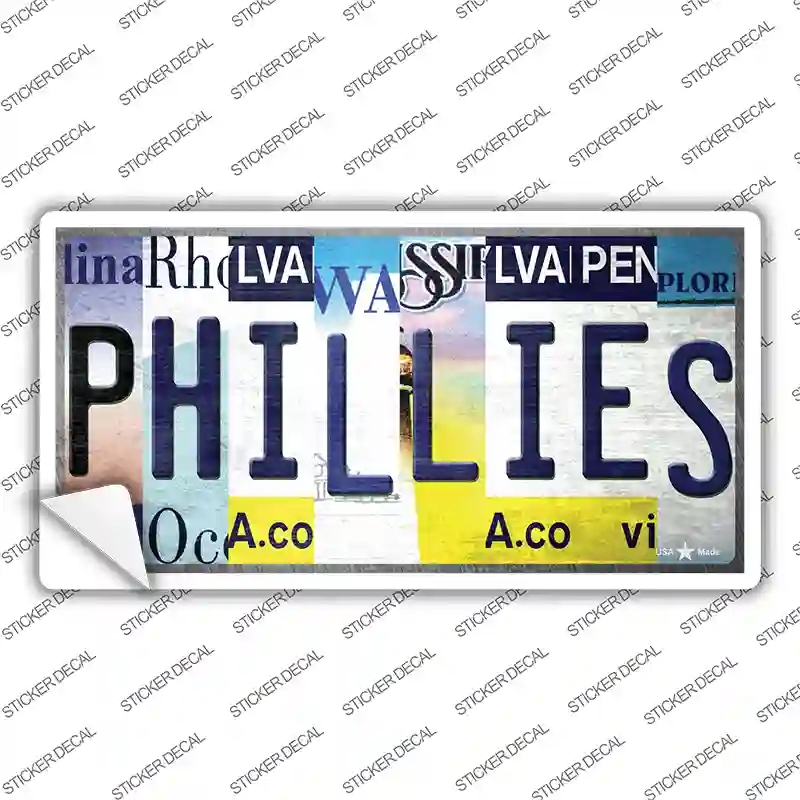 LP-13202s-S Phillies Strip Art Novelty Sticker Decal - Small
