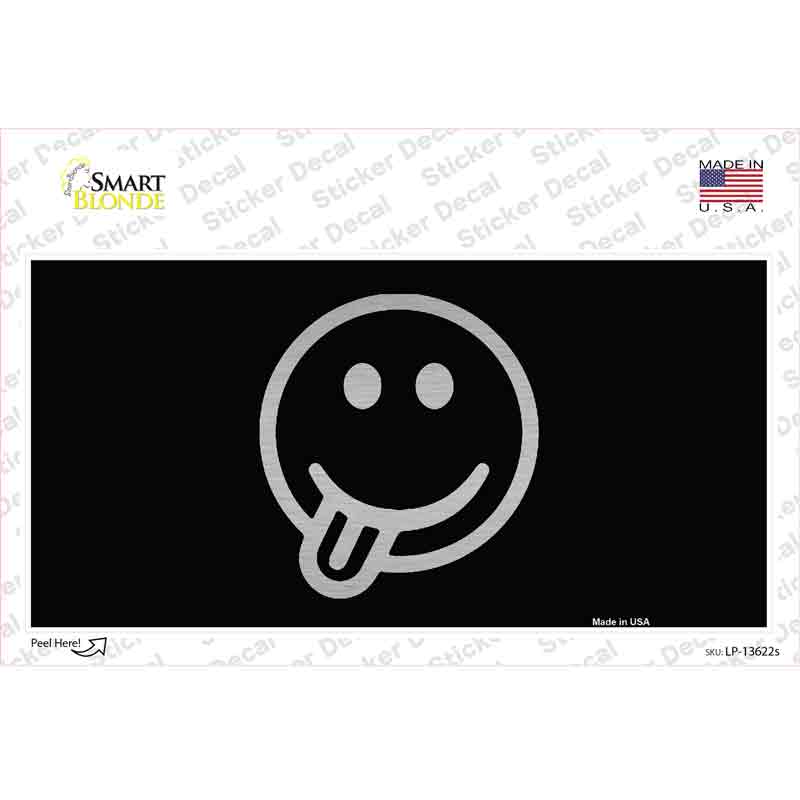 LP-13622s-M Tongue Out Black Novelty Sticker Decal - Medium