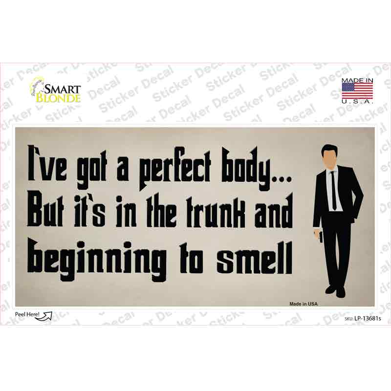 LP-13681s-M Body in the Trunk Novelty Sticker Decal - Medium