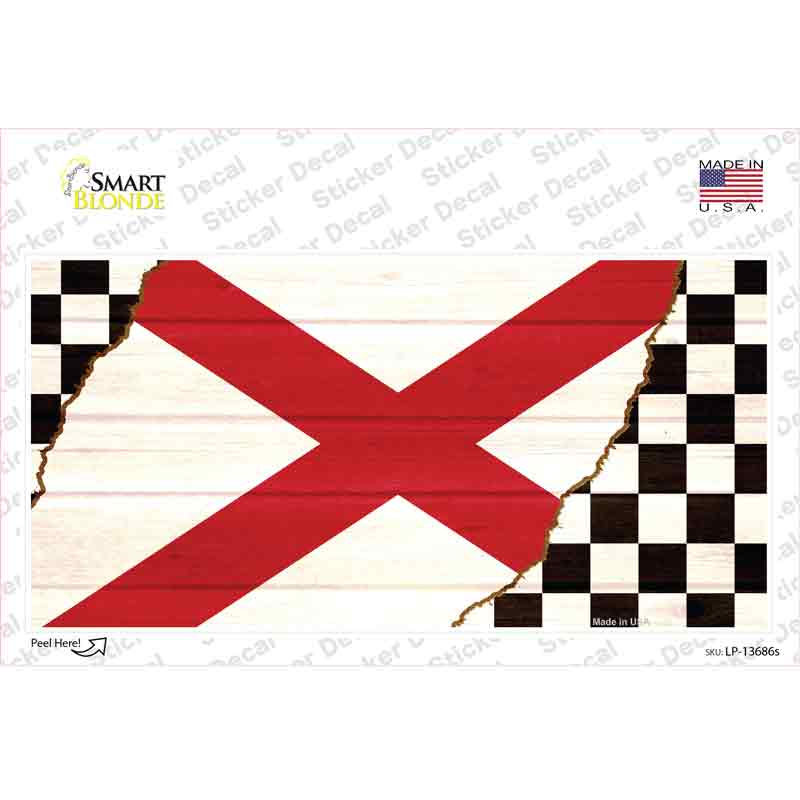 LP-13686s-M Alabama Racing Flag Novelty Sticker Decal - Medium