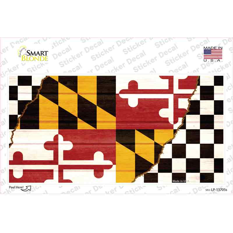 LP-13705s-M Maryland Racing Flag Novelty Sticker Decal - Medium