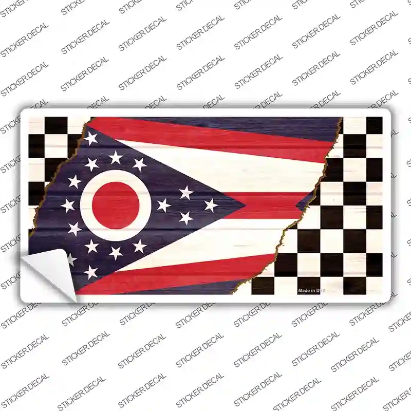 LP-13720s-S Ohio Racing Flag Novelty Sticker Decal - Small