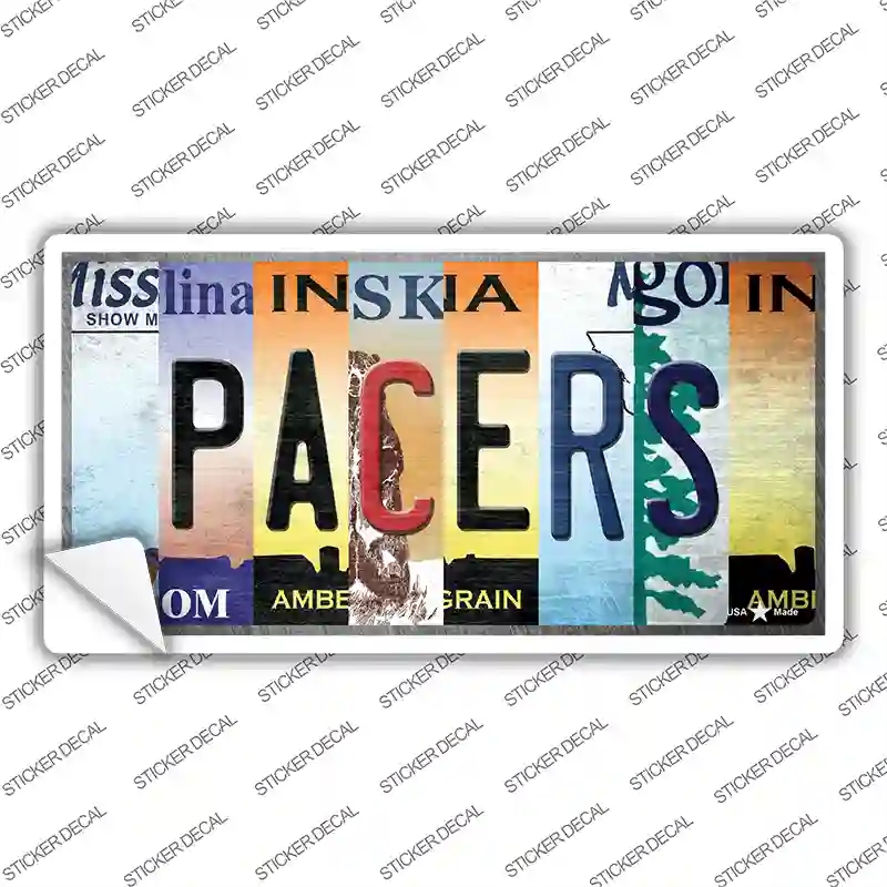 LP-13222s-S Pacers Strip Art Novelty Sticker Decal - Small