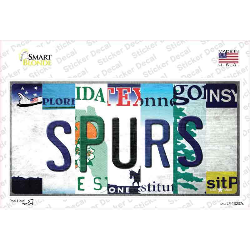 LP-13237s-M Spurs Strip Art Novelty Sticker Decal - Medium