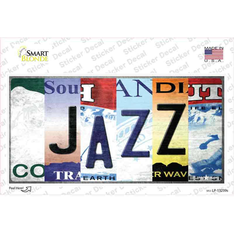 LP-13239s-M Jazz Strip Art Novelty Sticker Decal - Medium
