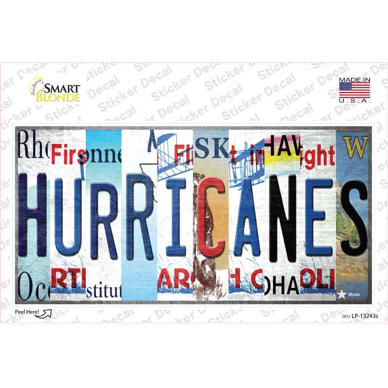 LP-13243s-M Hurricanes Strip Art Novelty Sticker Decal - Medium