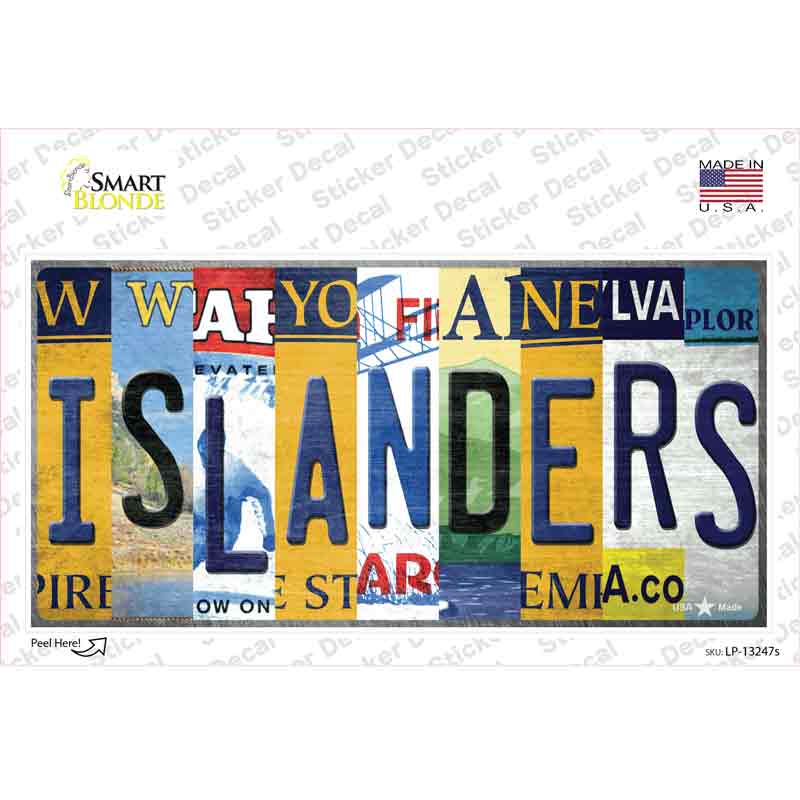 LP-13247s-M Islanders Strip Art Novelty Sticker Decal - Medium