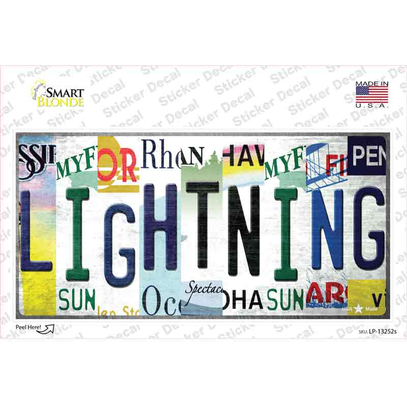 LP-13252s-M Lightning Strip Art Novelty Sticker Decal - Medium