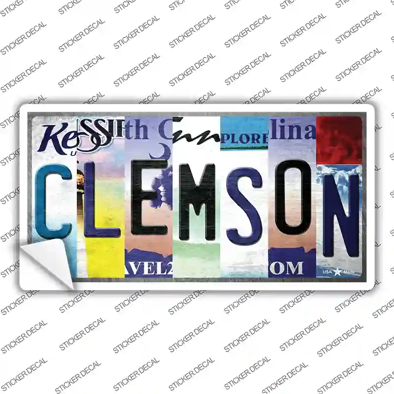 LP-13275s-XL Clemson Strip Art Novelty Sticker Decal - Extra Large