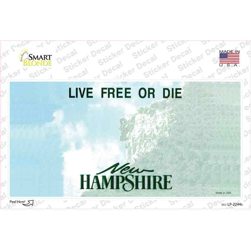 LP-2244s-M   Hampshire State Blank Novelty Sticker Decal - Medium